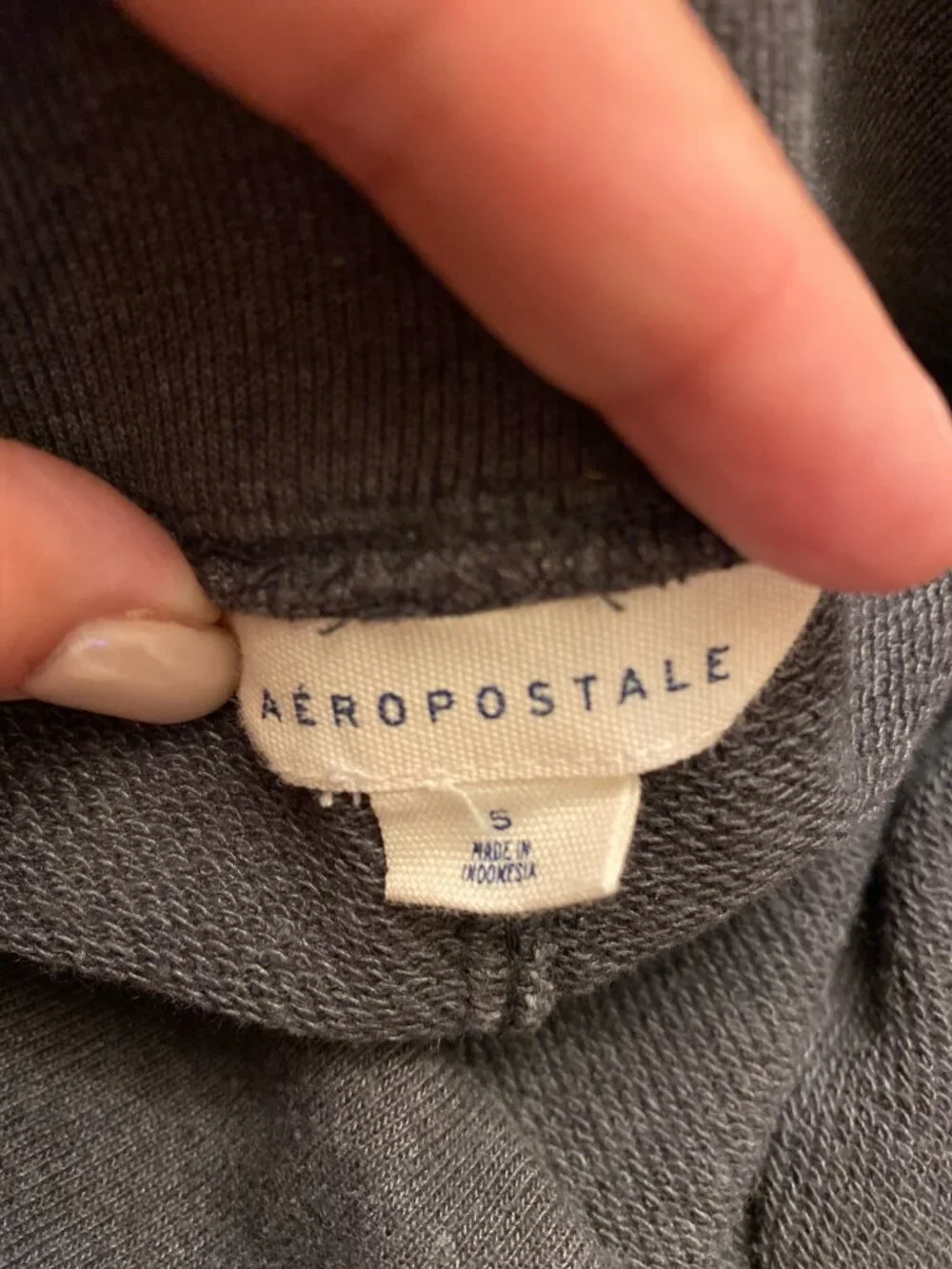 Aeropostale Charcoal Gray Drawstring Jogger Pants Size Small